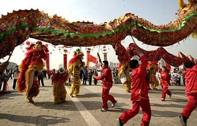 国际风筝会开幕式舞龙舞狮震撼现场
